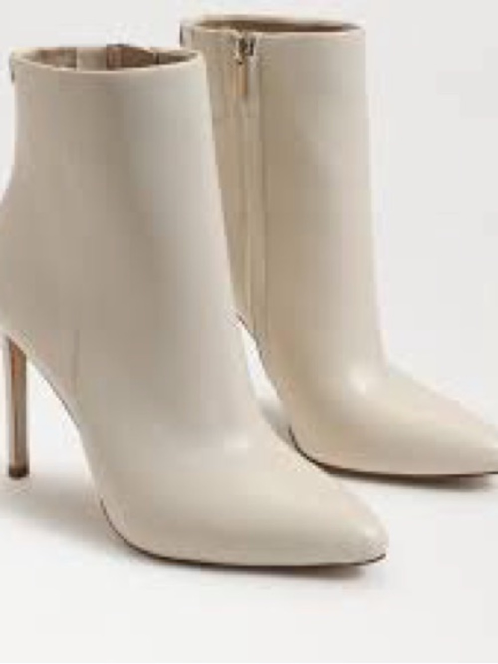 Sam Edelman Wrenly Women's Cream Pointed-Toe Stiletto Ankle Boots
